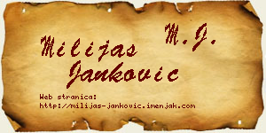 Milijas Janković vizit kartica